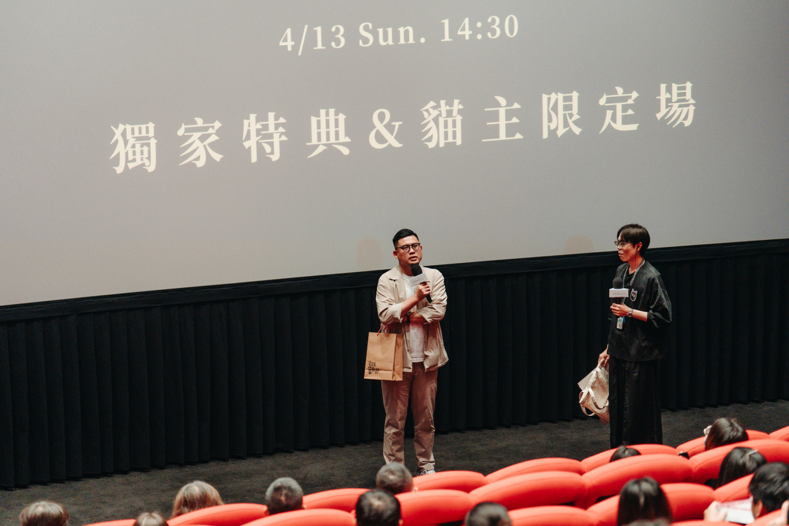 圖/貓咪也能看電影!內惟藝術中心18隻貓主包場《喵的奇幻漂流》。(內惟藝術中心提供)