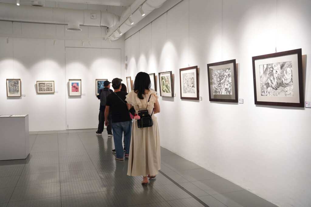 ▲竹東國中、竹北國中、新社國小三校藝才班聯展即日起在美術館展出。（新竹縣教育局提供）
