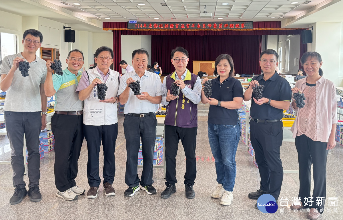 彰化縣溫室早春葡萄評鑑冠軍出爐，嚐鮮趁現在。圖／記者鄧富珍翻攝