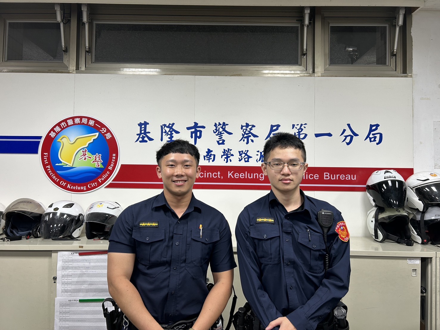 第一分局南榮路派出所警員李緯濬、黃裕皓。（記者薛秀蓮翻攝)