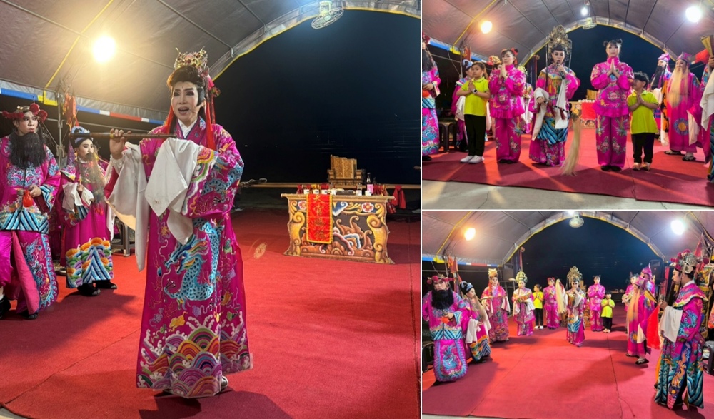 ▲明華園天字團陳昭錦老師應邀帶著團員到九皇萬源宮演出扮仙戲給銀同媽祖及在地鄉親欣賞。（圖／主辦單位提供）
