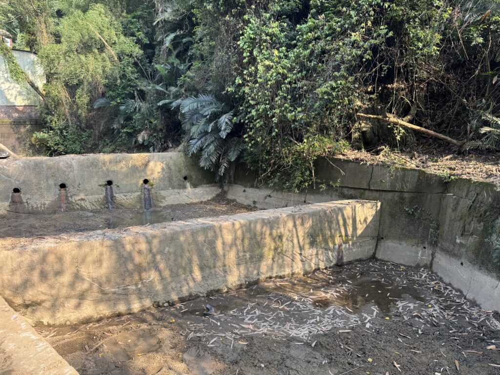 提升防洪排洪能力 中市水利局加強野溪、滯洪池汛前清疏維護 1 臺中市豐原區翁子里師範街65巷國家教育研究院後山野溪沉沙池清淤後 0