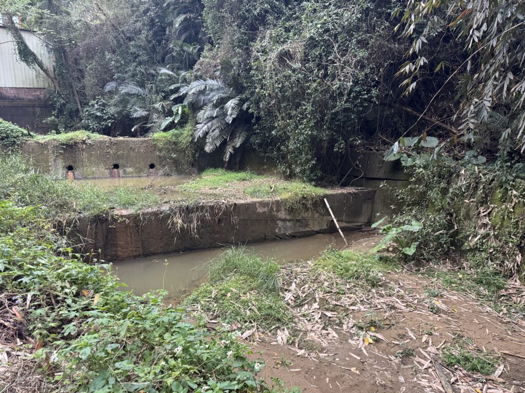 提升防洪排洪能力 中市水利局加強野溪、滯洪池汛前清疏維護 2 臺中市豐原區翁子里師範街65巷國家教育研究院後山野溪沉沙池 清淤前 0