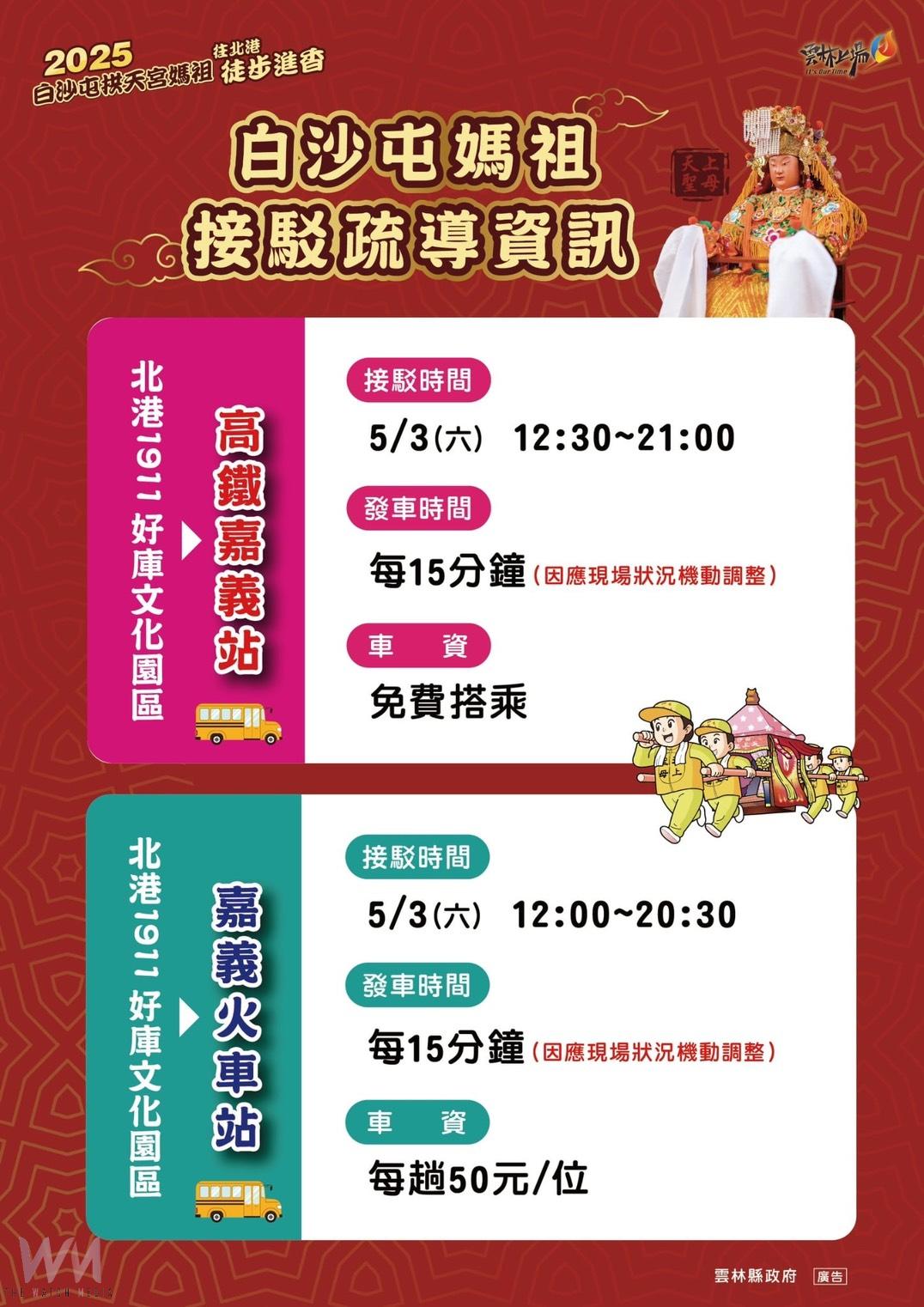 白沙屯媽祖進香5月3日抵北港 預估逾60萬信眾湧入祈福 雲林縣府總動員啟動交通管制與服務措施 - https://www.watchmedia01.com