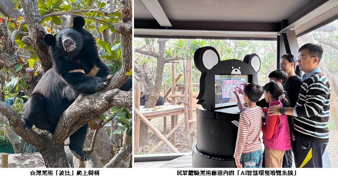 全台首創「AI智慧環境導覽系統」落腳壽山動物園 解密黑熊「波比」行蹤