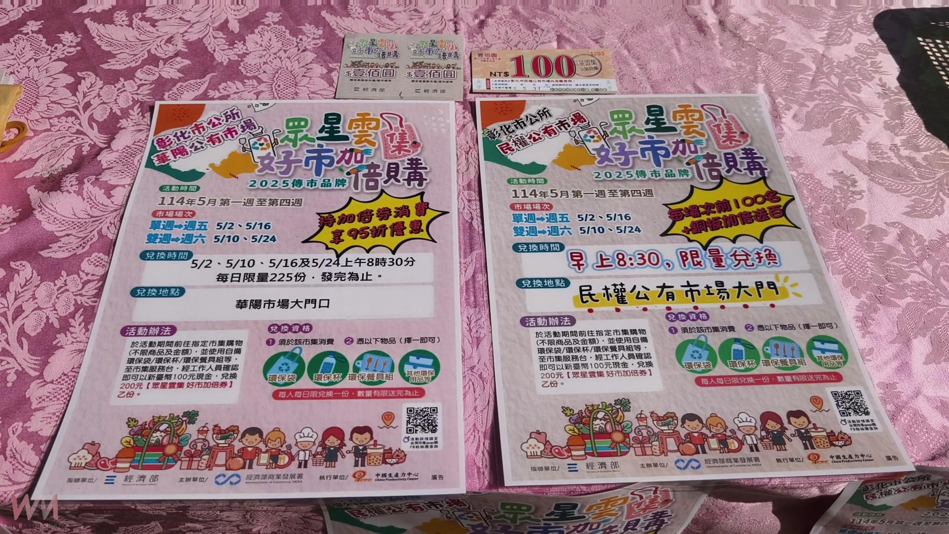 （有影片）／彰化民權、華陽市場加倍購登場　百元換二百元促進綠色消費