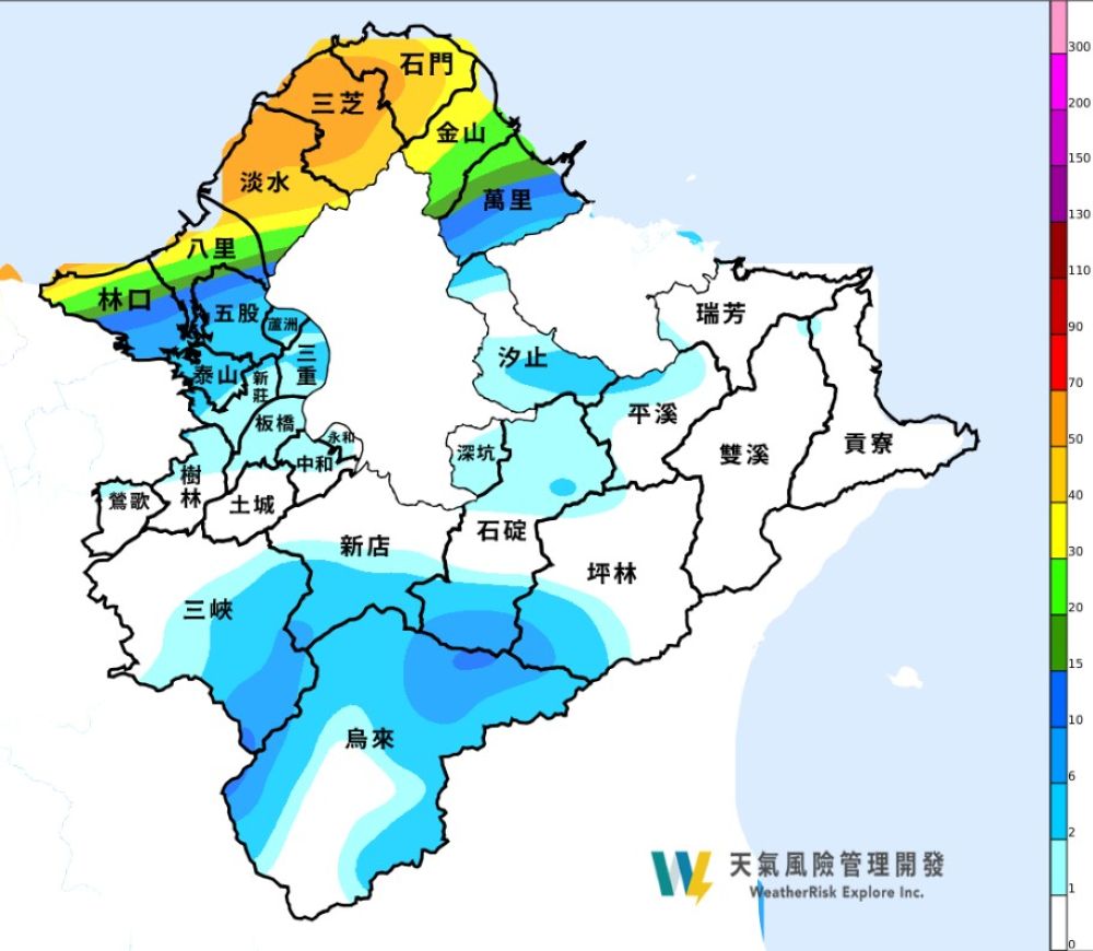鋒面通過 新北5/6、7兩日防局部雷雨與強陣風 7 《圖說》預測降雨圖。〈消防局提供〉