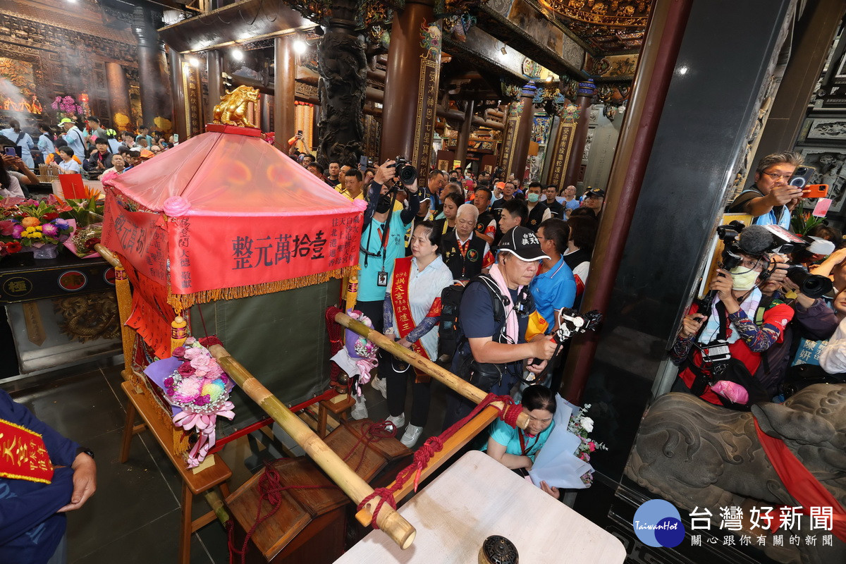 白沙屯媽祖6日駐駕於受天宮。（縣府提供）