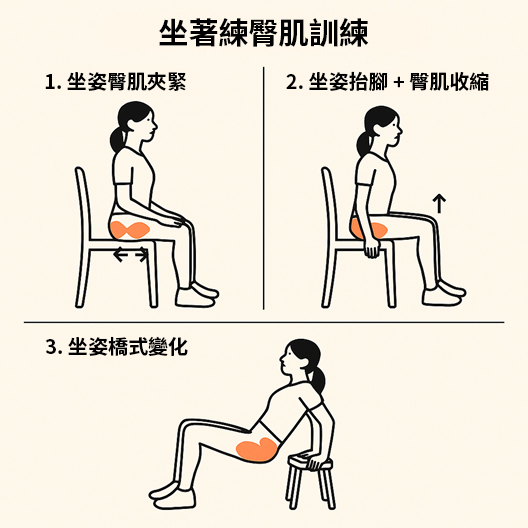 久坐族小心「臀肌失憶症」 聯新國際醫院:恐引發全身健康危機 03坐著練臀肌 0