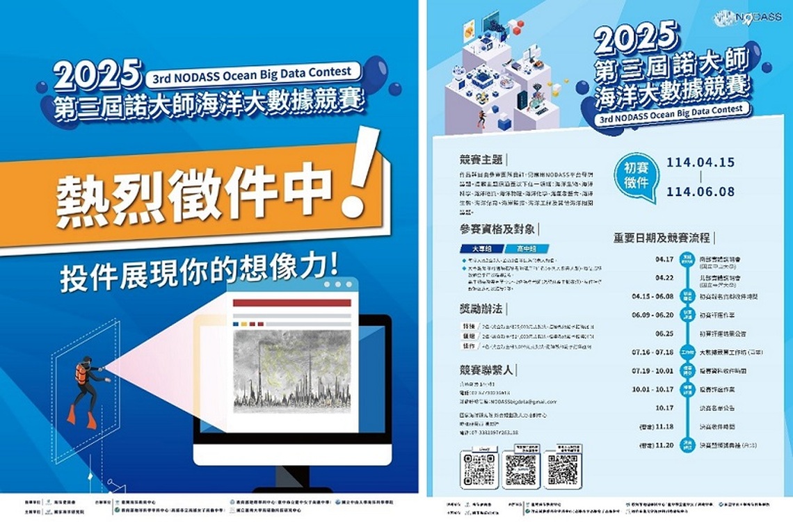 「2025第三屆諾大師海洋大數據競賽」熱烈徵件中