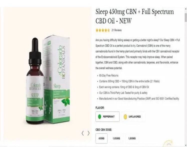 大陸工程前董事長殷琪在網上誤購的SLEEP精油,含大麻萃取物。(圖/翻攝自知名大麻產品網站)
