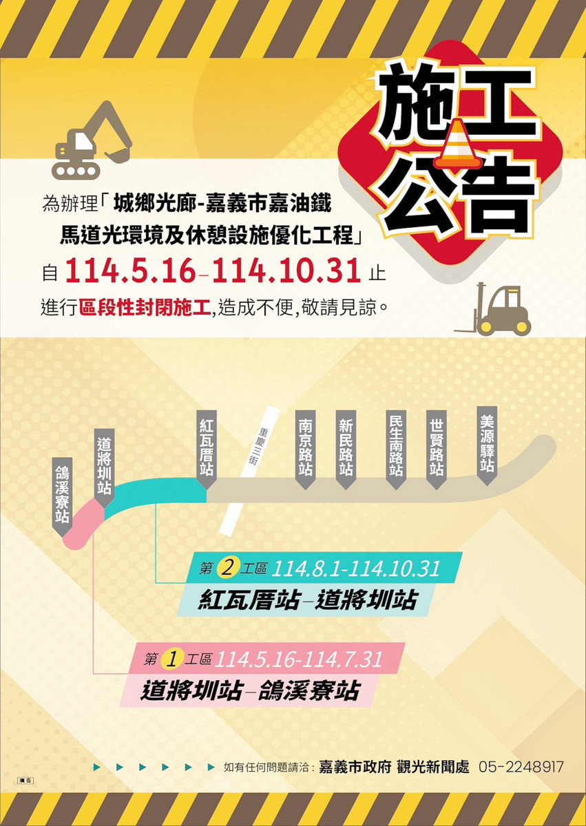 「嘉油鐵馬道城鄉光廊」第三期工程將於5月16日正式開工/嘉義市府提供