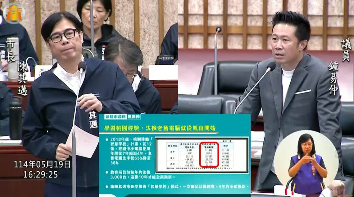 漾新聞|校園電腦老舊如印度?鍾易仲抨擊市府跳票