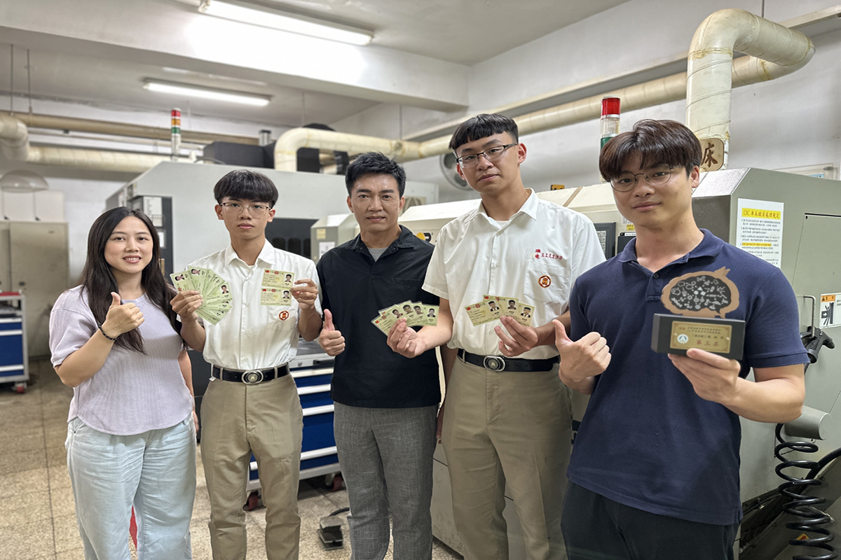 中山工商機電科技職力拚出佳績　證照與專題競賽雙雙報捷