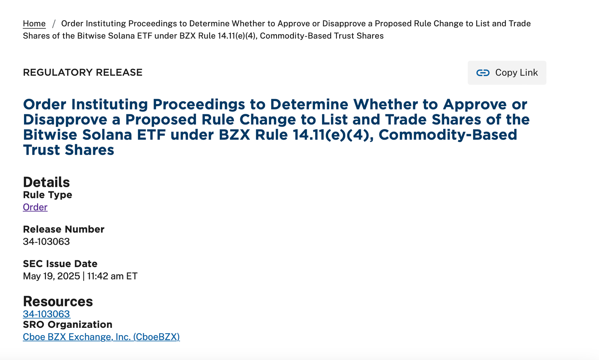 Solana 現貨ETF 申請案暫停滯，市場仍審慎樂觀