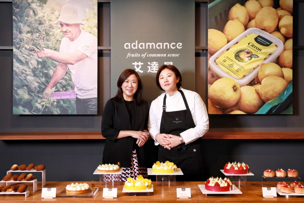 開元食品正式宣布引進法國頂級天然果泥品Adamance艾達曼 圖左為開元食品董事長特助戴淑文、圖右為 GARUHARU 創辦人尹恩英