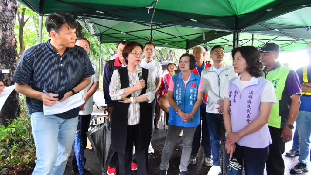 ▲彰化縣長王惠美今日前往溪湖視察東螺溪(石埤橋至舊鐵橋)水綠廊道工程。(彰化縣政府提供)