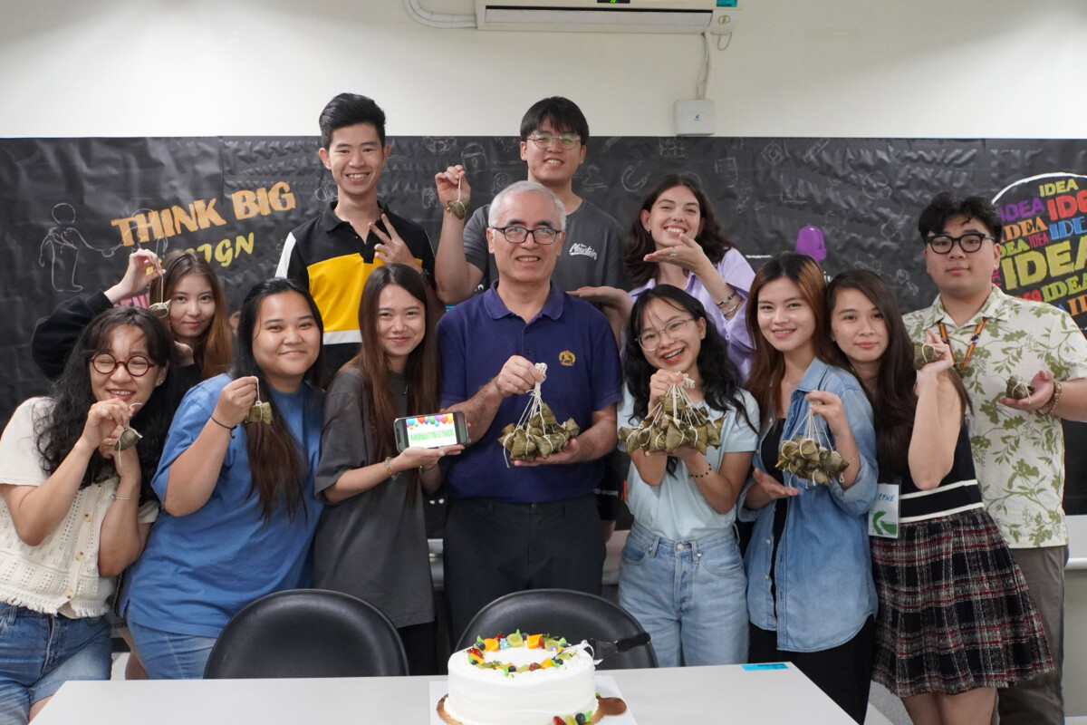 ▲大葉大學企管系透過粽子,讓國際學生體驗台灣文化。