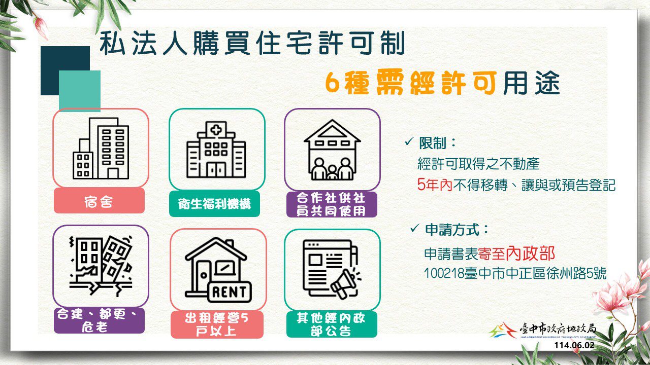 新規上路！私法人不得買4千萬以上台中高價宅當宿舍
