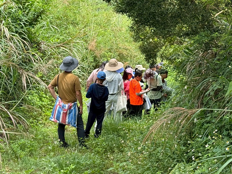 ▲林業試驗所研究人員帶領實地走訪牛車路生態路線,進行植物辨識與採集,在野外學習中理解物種多樣性與棲地依存的重要性。(林業試驗所提供)
