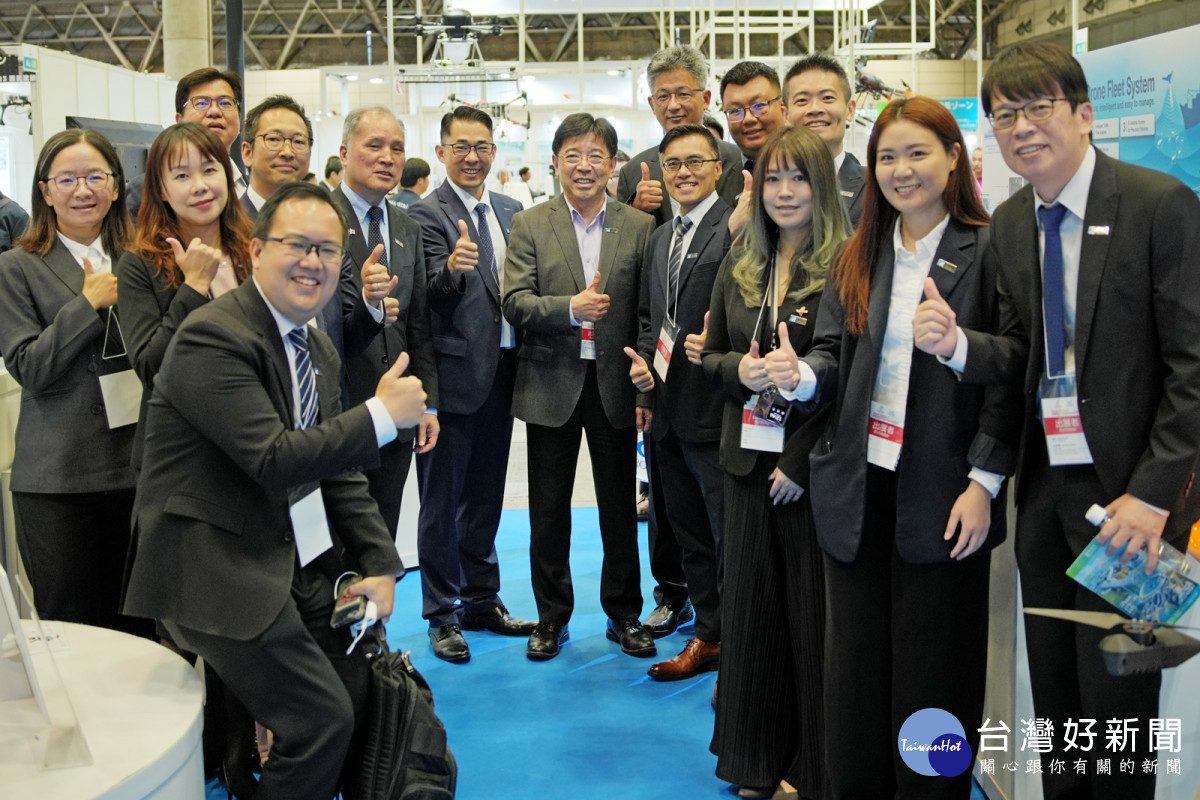 工研院參展Japan Drone臺灣館，展示包括長航時燃料電池無人機、物流無人機、AI無人機隊系統等六大技術。