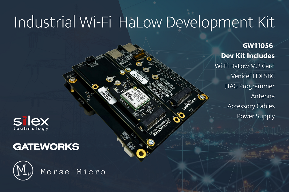 GW11056開發套件涵蓋搭載摩爾斯微電子MM6108系統單晶片的GW16159 Wi-Fi HaLow M.2卡,可提供長距離的Wi-Fi連線能力