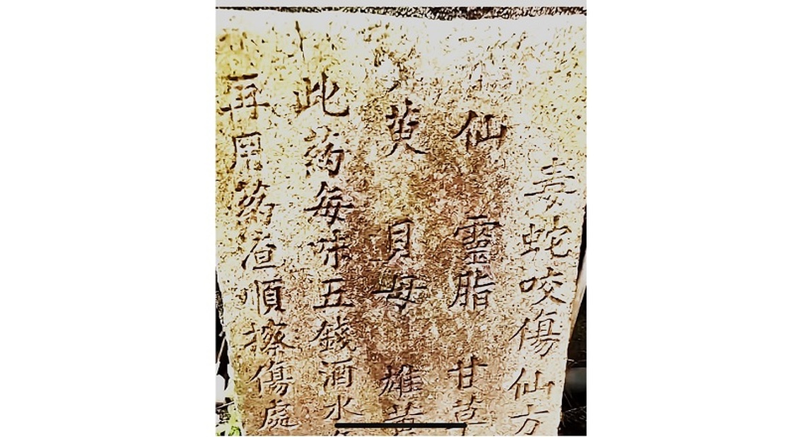 遭毒蛇咬傷 罕見藥方刻在石碑上