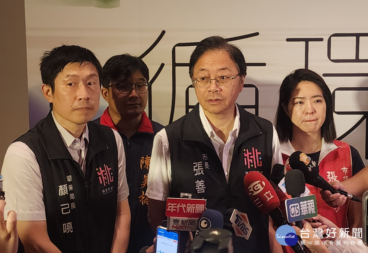 桃園市長張善政接受媒體聯訪。