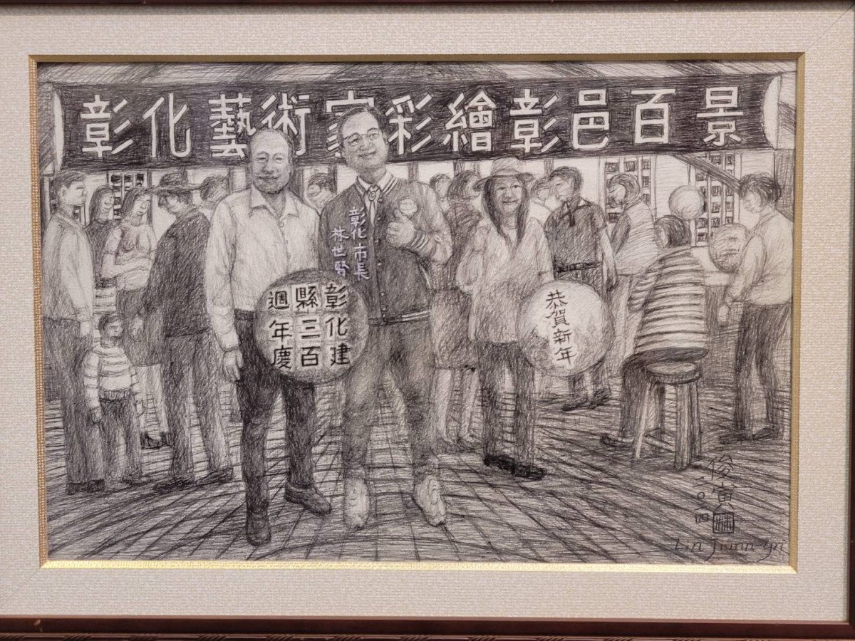 林俊寅繪畫創作作品細膩，描繪自然風光。圖／記者鄧富珍攝