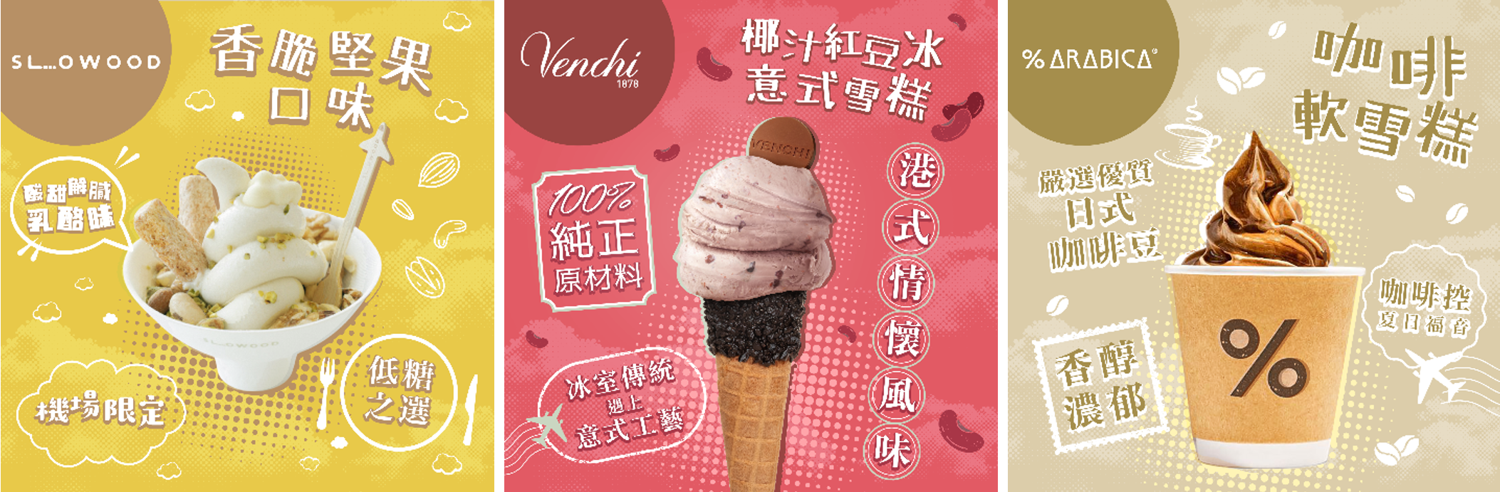 HKairport Rewards 會員凡於香港國際機場指定店或HKairportShop.com機場網上商店購買Gelato Combo、Godiva、The Matcha Tokyo、Slowood、Venchi及% Arabica產品及登記消費，即可參加抽獎。