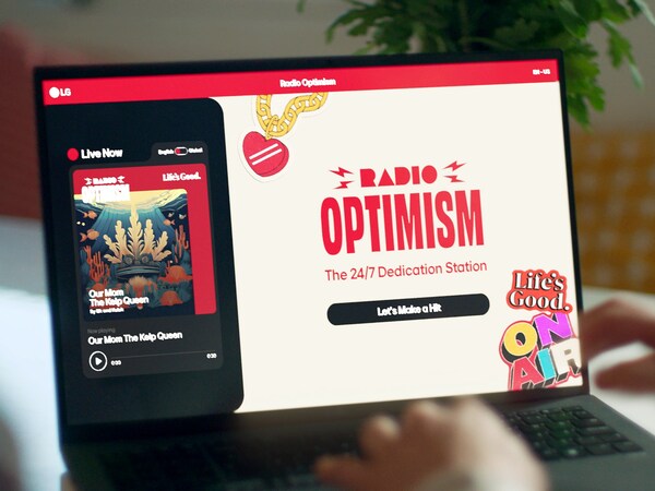 The Radio Optimism campaign includes an interactive platform where participants can create and send personalized songs to their loved ones.