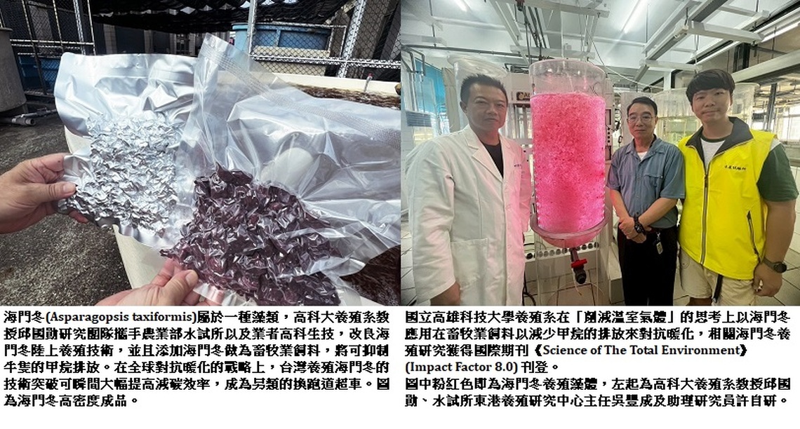 抗暖化大作戰 減少甲烷效率更勝自然碳匯 高科大創新成果登國際期刊