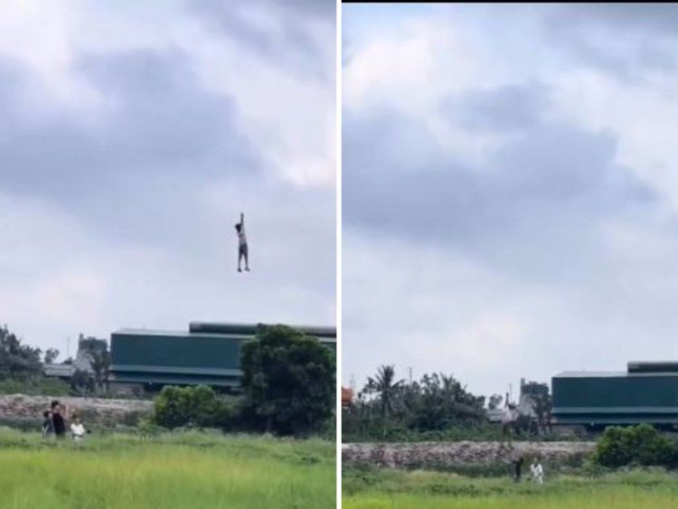 影／男童被風箏帶上高空！離地6公尺漂浮緊抓不放　所幸隨後下沉安全落地
