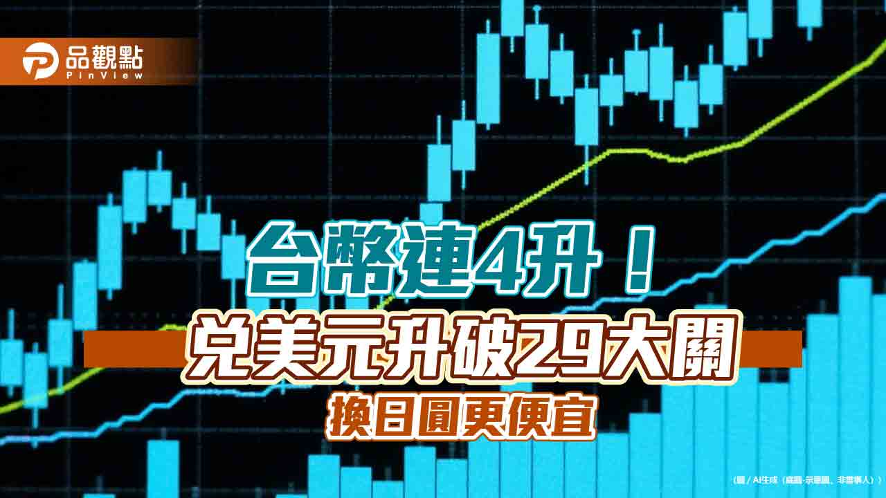 台幣強升至28 字頭！兌美元改寫逾3 年新高日圓現鈔價0.2043