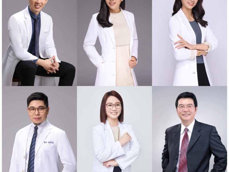 圖文:皮膚科中醫師艾莉絲中醫師、泌尿科醫師朱信誠醫師醫、美科醫師吳易儒醫師、婦產科醫師嚴絢上醫師、皮膚科醫師柯博桓醫師(上左-右)、國家級技術士邱惠敏技術士、英國牛津大學博士陳耀寬講座教授、英國牛津大學學者陳子瑄博士(下左-右)。