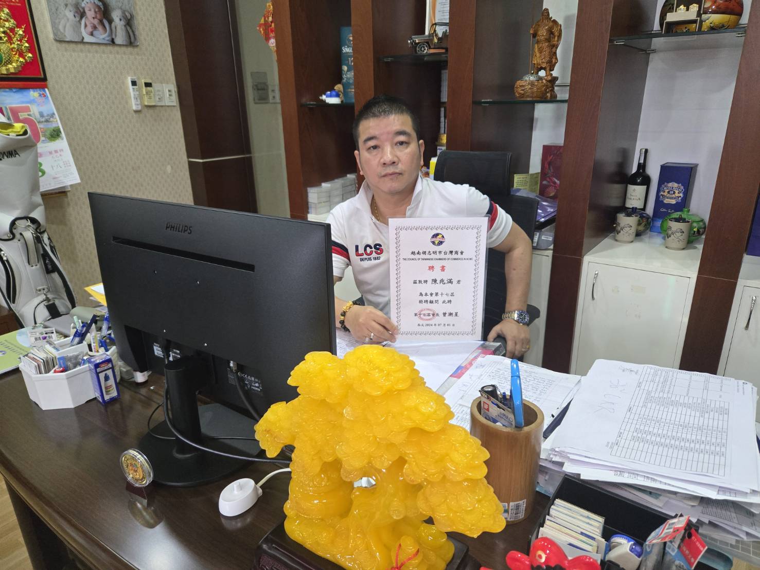 被譽為「越南王」的台商陳兆滿(滿哥),據傳是台商赴越投資的「通關密碼」!(記者 趙靜姸攝)