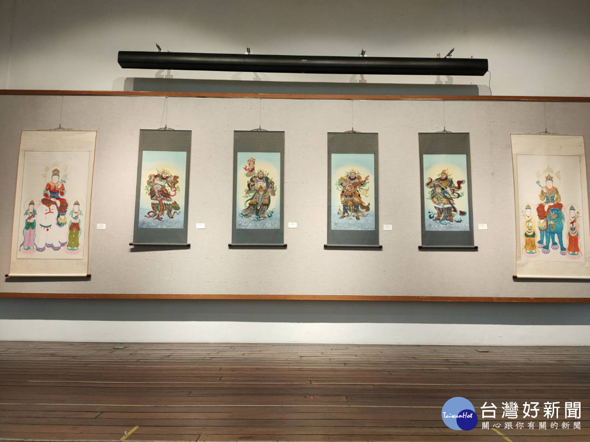 法喜畫會「墨韻禪心」會員聯展作品。圖／記者鄧富珍攝