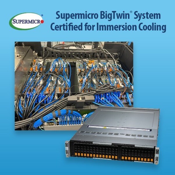 業界首創----Supermicro Systems獲Intel認證為浸沒式冷卻解決方案