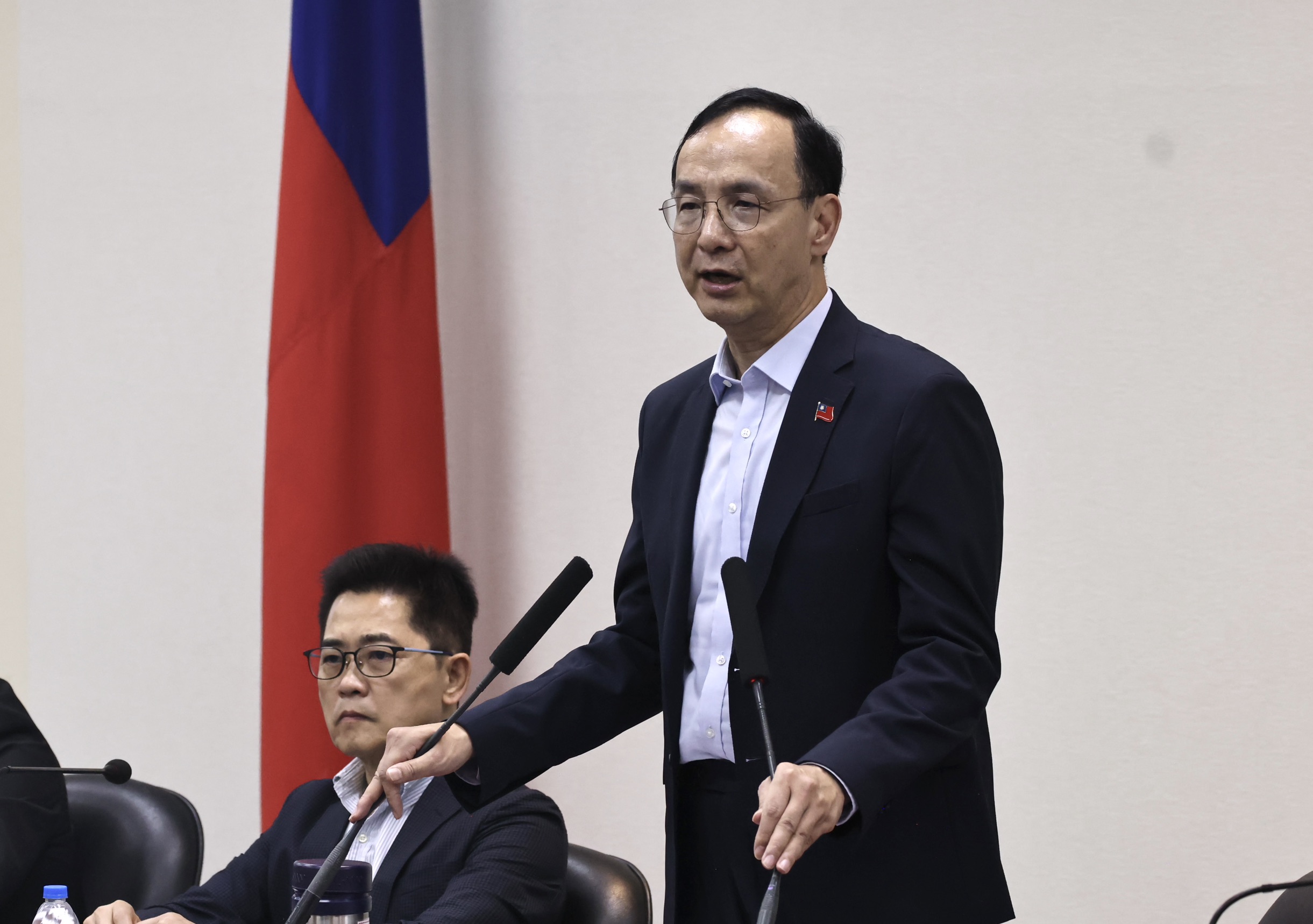 國民黨主席朱立倫日前表示,今年度國防預算僅刪46.8億元,但國防部秀數據打臉,遭刪減84億元。林啟弘攝