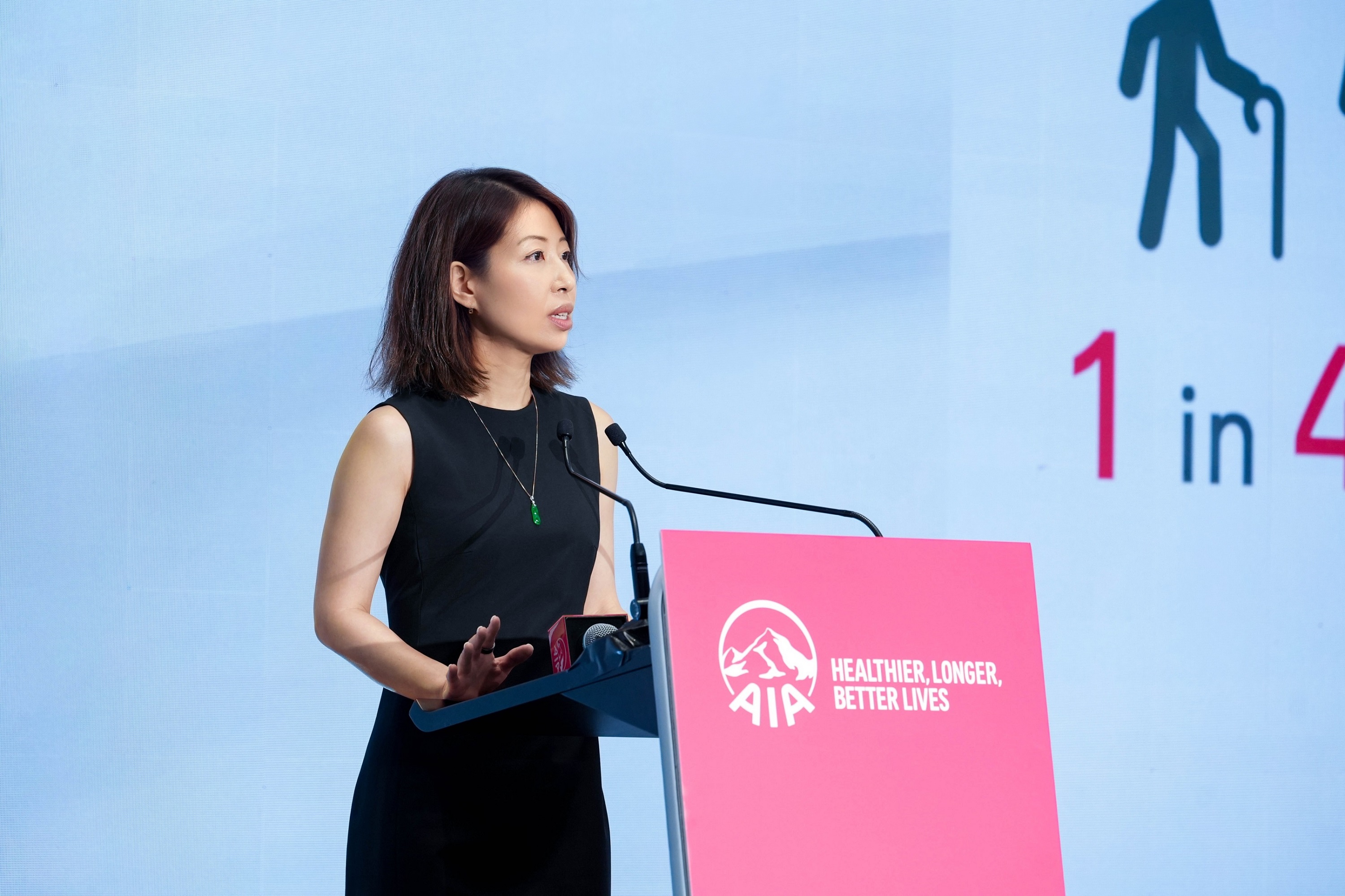 友邦香港及澳門首席產品主張策劃及醫療保健官梁莉斯女士發表「醫療 — 保險業經驗」專題演講，分享以數據為本的洞察與見解，闡述保險公司在可持續醫療融資中日益重要的角色。