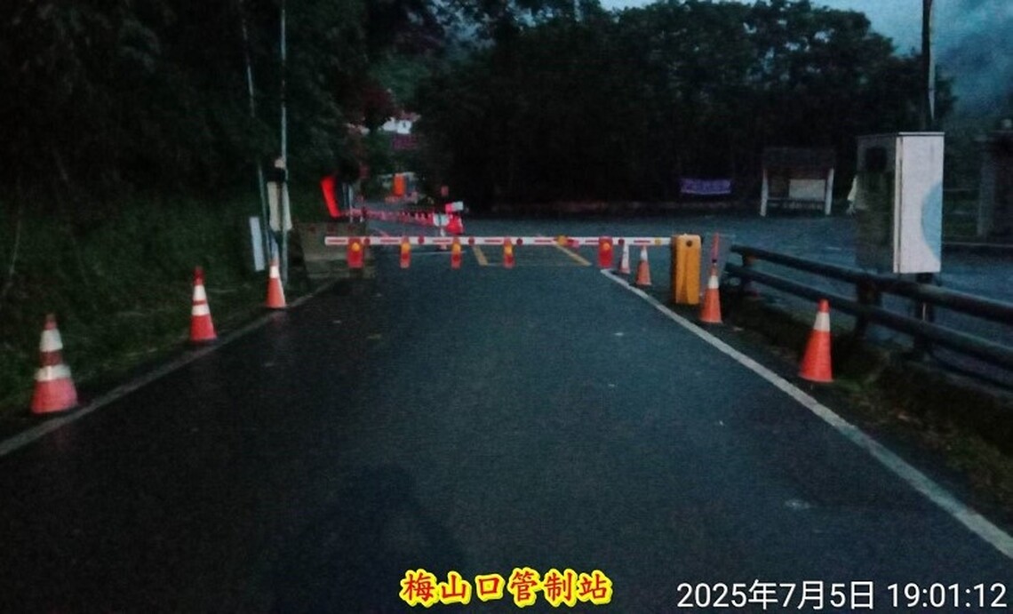 梅山口至向陽路段因應丹娜絲颱風影響 預計今晚10時起實施預警性封閉