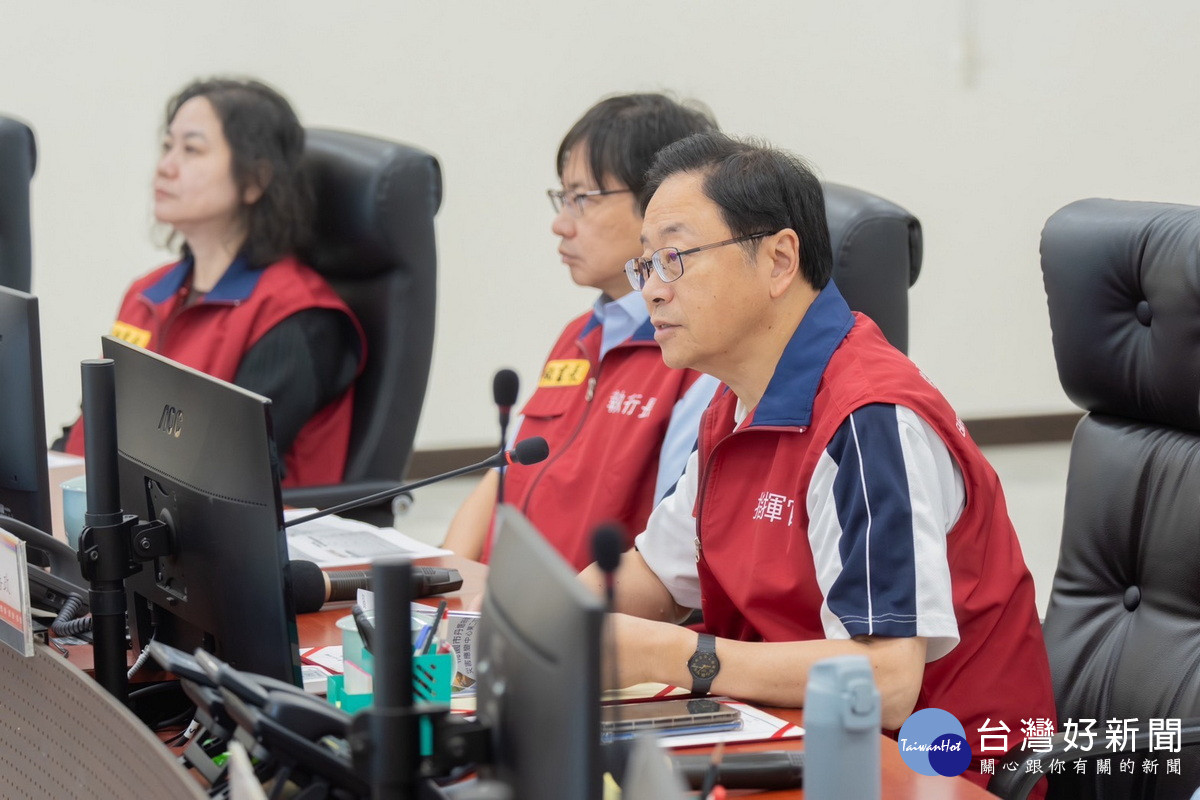 桃園市長張善政主持災害應變中心第二次工作會議。<br /><br />