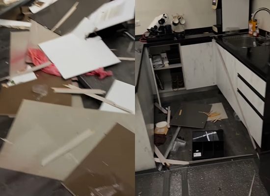 ▲鳳梨家被吹破。(圖/翻攝自鳳梨IG)