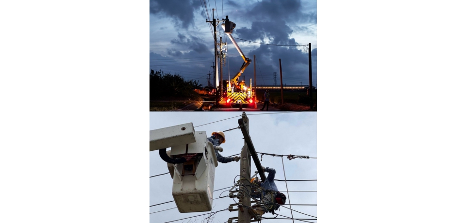 丹娜絲過後 台電雲林區處持續動員復電率已達98% 感謝民眾包涵體諒及耐心等待