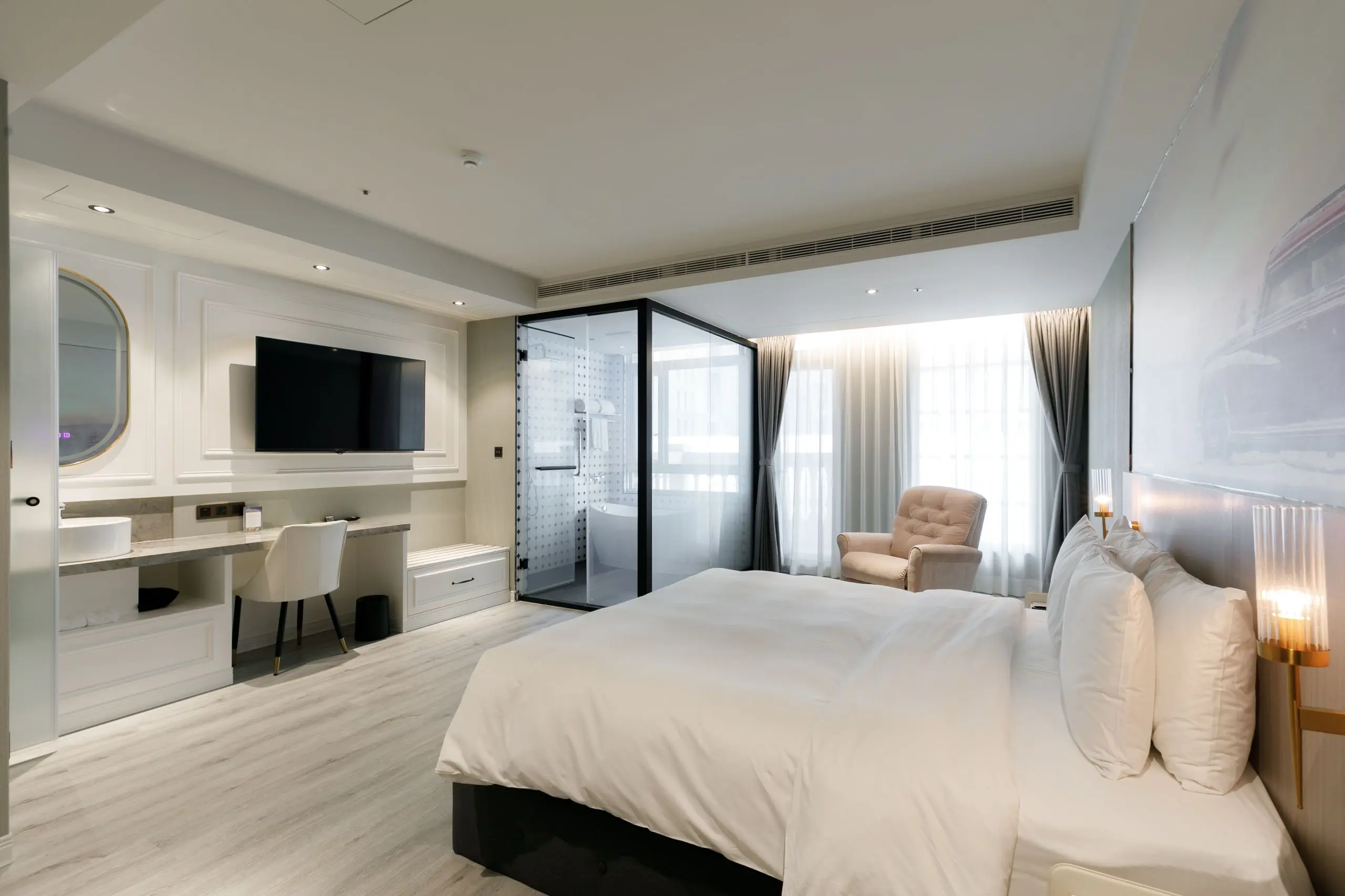 在林口,遇見生活的節奏新北林口爵怡溫德姆酒店【text 林口爵怡溫德姆酒店 Photo Diamond Lin】經典標準單人房。