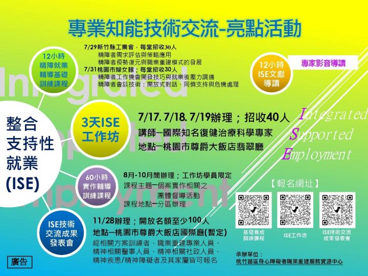 ▲桃竹苗分署7/17-19辦理「整合支持性就業工作坊」增強職業重建服務人員服務品質，協助身心障礙者排除工作障礙以達穩定就業。