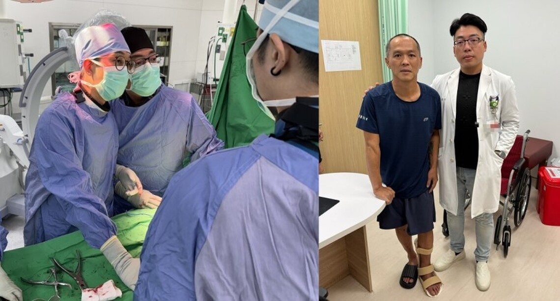 男子騎車自撞橋墩 骨盆骨折合併髂動脈撕裂　高秀醫療團隊緊急搶命成功
