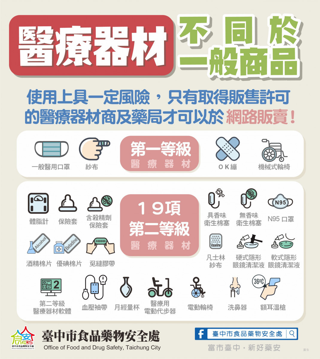 醫療器材不同於一般商品,只有醫療器材商及藥局才可以於網路販賣