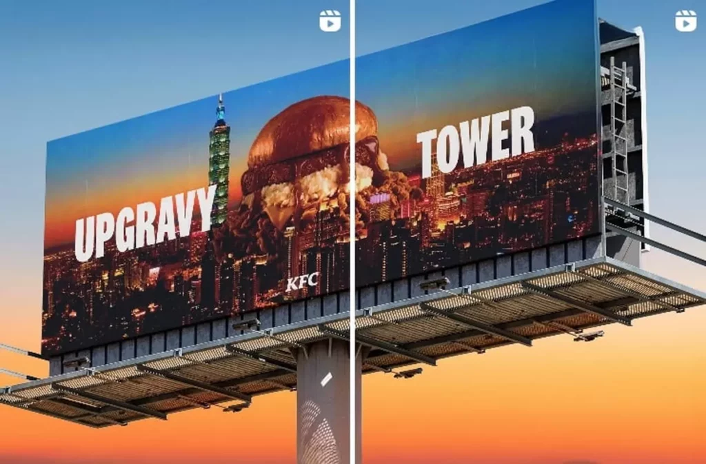 韓國版本「UpGravy Tower Burger」視覺衝擊力滿點,推出後便強勢登上韓網熱搜,迅速攻佔「旅韓必吃」清單