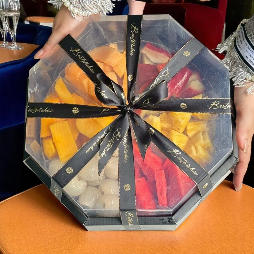 全新創意-水果蛋糕禮盒,全素可食。(圖/綠之果物提供)